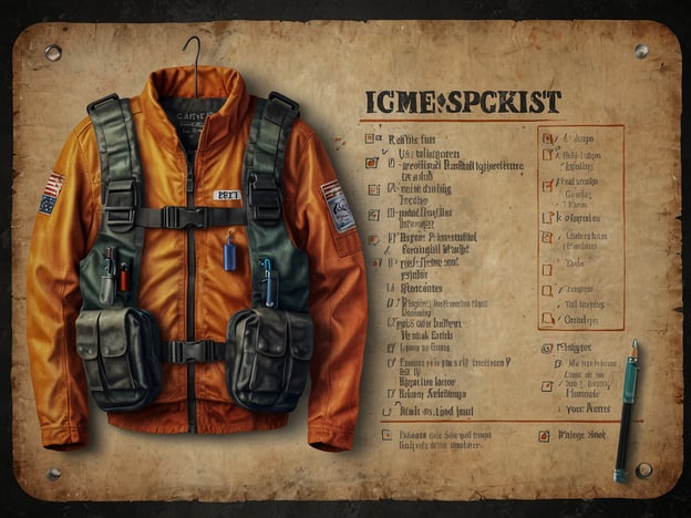 Auf dem Bild ist eine orangefarbene Jacke mit vielen Taschen und verschiedenen Utensilien zu sehen, die offenbar für eine spezielle Aktivität wie Rafting oder Outdoor-Abenteuer vorbereitet ist. Daneben gibt es eine Art Checkliste mit verschiedenen Gegenständen, die man für ein Rafting-Abenteuer benötigt.Hier sind einige Tipps für deinen perfekten Rafting-Trip:1. **Die richtige Ausrüstung**: Stelle sicher, dass du eine passende Schwimmweste, einen Helm und wetterfeste Kleidung dabei hast. Eine gute Jacke, wie die auf dem Bild, kann dabei sehr hilfreich sein.2. **Sicherheit zuerst**: Überprüfe deine Ausrüstung auf Sicherheit und Funktionalität. Trage immer eine Schwimmweste und informiere dich über die Gewässer, in denen du fährst.3. **Informiere dich über den Fluss**: Kenne die Strömungen, Hindernisse und Schwierigkeitsgrade des Flusses, den du befahren möchtest.4. **Packliste erstellen**: Nutze eine Packliste (wie auf dem Bild), um sicherzustellen, dass du alles benötigte Equipment hast, einschließlich Snacks, Trinkwasser und Sonnenschutz.5. **Teamarbeit**: Rafting macht mehr Spaß und ist sicherer in einer Gruppen. Stelle sicher, dass alle im Team die Sicherheitsanweisungen verstehen und wissen, was zu tun ist.6. **Wetterbedingungen prüfen**: Achte auf die Wettervorhersage und passe deinen Trip entsprechend an. Vermeide Rafting bei starkem Regen oder Gewitter.Mit diesen Tipps bist du gut vorbereitet für ein sicheres und aufregendes Rafting-Erlebnis!