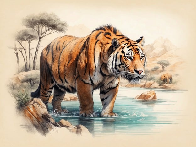 Auf dem Bild ist ein majestätischer Tiger zu sehen, der in einem Gewässer steht. Tiger sind bedrohte Arten, und ihr Schutz ist entscheidend für die Erhaltung der Biodiversität. Artenschutzprogramme spielen eine wichtige Rolle, um Lebensräume zu sichern und die Populationen dieser großartigen Tiere zu stabilisieren.Bildungsprogramme sind ebenfalls wichtig, um das Bewusstsein für die Gefahren zu schärfen, denen Tiger ausgesetzt sind, wie Wilderei und Lebensraumverlust. Durch Bildung können Menschen besser verstehen, wie sie zur Erhaltung dieser wunderbaren Tiere und ihrer Lebensräume beitragen können.