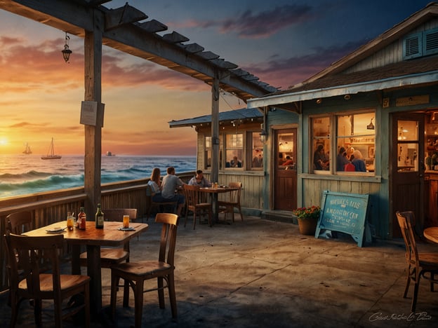 Auf dem Bild ist ein gemütliches Restaurant zu sehen, das direkt am Meer liegt, mit Blick auf einen wunderschönen Sonnenuntergang. Die Atmosphäre scheint einladend und entspannend zu sein, ideal für ein Abendessen mit Freunden oder Familie.
In San Juan del Sur gibt es viele kulinarische Highlights, die einen Besuch wert sind. Zu den beliebtesten zählen:
1. **El Timón** – Bekannt für frische Meeresfrüchte und leckere lokale Gerichte.
2. **The Beach House** – Bietet internationale Küche mit einem fantastischen Blick aufs Meer.
3. **Casa Oro** – Ideal für gesunde Smoothies und vegetarische Optionen.
4. **Pizzeria La Bodega** – Berühmt für ihre leckeren Pizzen und entspannte Atmosphäre.
Diese Orte sind perfekt, um die lokale Küche zu genießen und den malerischen Ausblick zu erleben.