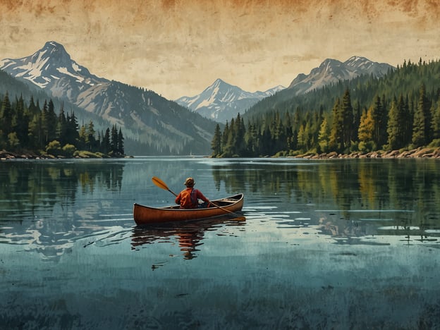 Auf dem Bild ist eine ruhige Wasseroberfläche zu sehen, auf der eine Person in einem Kanu paddelt. In der Umgebung sind majestätische Berge und dichte Wälder, was auf eine idyllische Natur hinweist.Rund um die Laguna de Tiscapa können ähnliche Aktivitäten stattfinden. Besucher können hier Kanu fahren, angeln oder einfach die atemberaubende Landschaft genießen. Zudem gibt es Möglichkeiten für Wanderungen in der Umgebung, um die Artenvielfalt und die schöne Aussicht zu erleben. Die Ruhe des Wassers lädt zu entspannenden Momenten und Vogelbeobachtungen ein.