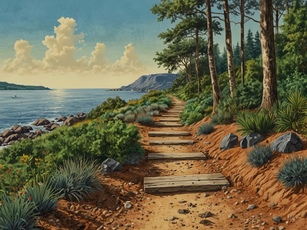 Auf dem Bild ist ein malerischer Wanderweg zu sehen, der durch eine naturnahe Landschaft führt. Diese Umgebung könnte ideal für Aktivitäten rund um einen Vulkan sein. Man könnte zum Beispiel:1. **Wandern**: Entlang des Pfades die wunderschöne Aussicht auf das Wasser und die umgebende Natur genießen.2. **Vulkanwanderungen**: Geführte Touren zu den Vulkanen in der Nähe unternehmen, um mehr über deren geologische Bedeutung zu erfahren.3. **Fotografieren**: Die einzigartige Flora und Fauna sowie die beeindruckenden Landschaften festhalten.4. **Picknicken**: Ein Picknick in der Natur machen, während man die Aussicht auf den Vulkan und die Küste genießt.5. **Vulkanforschung**: An Bildungsprogrammen teilnehmen, um mehr über Vulkanausbrüche und deren Auswirkungen auf die Umwelt zu erfahren.Die lebendige Landschaft lädt zu vielen Outdoor-Aktivitäten ein!