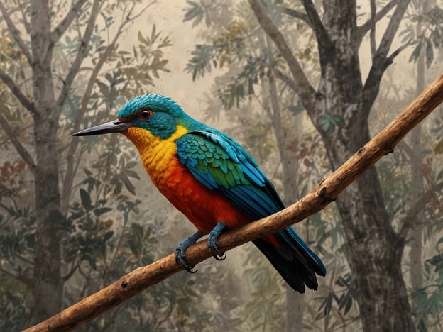 Auf dem Bild ist ein farbenfroher Vogel zu sehen, der auf einem Ast sitzt. Seine lebendigen Farben und das natürliche Umfeld deuten auf einen tropischen Lebensraum hin. Neben dem Wandern könnten erlebnisreiche Aktivitäten in solch einer Umgebung folgende sein:1. **Vogelbeobachtung**: Die Vielfalt der Vögel in einem tropischen Wald bietet hervorragende Möglichkeiten, verschiedene Arten in ihrem natürlichen Lebensraum zu beobachten und zu fotografieren.2. **Fotografie**: Die eindrucksvollen Farben und die Landschaft eignen sich perfekt für Naturfotografie.3. **Naturwanderungen**: Geführte Touren, die sich auf Flora und Fauna konzentrieren, können spannende Lernmöglichkeiten bieten.4. **Botanische Erkundung**: Das Entdecken und Identifizieren verschiedener Pflanzenarten kann ein bereicherndes Erlebnis sein.5. **Abenteuerliche Bootstouren**: In vielen Tropenregionen kann man auch Flüsse oder Seen erkunden und die Tierwelt aus einer anderen Perspektive erleben.6. **Camping**: Eine Übernachtung in der Natur ermöglicht es, das Nachtleben der Tiere zu beobachten und die Geräusche des Waldes zu genießen.Diese Aktivitäten können ein umfassendes und bereicherndes Naturerlebnis bieten.