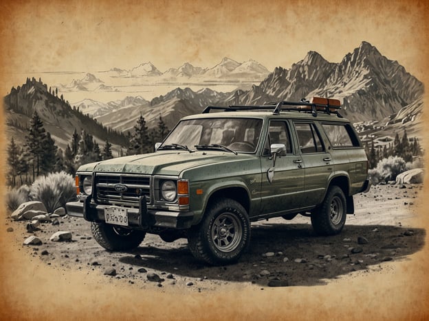 Auf dem Bild ist ein geländegängiger SUV zu sehen, der in einer malerischen Berglandschaft steht. Diese Szenerie eignet sich perfekt für abenteuerliche Aktivitäten in der Natur, wie zum Beispiel:- Offroad-Fahren durch unwegsames Gelände- Campen in den Bergen- Wandern auf den umliegenden Wanderwegen- Fotografie der beeindruckenden Landschaft- Tagesausflüge zum Erkunden der NaturDer SUV wirkt bereit für ein aufregendes Abenteuer in der Wildnis!