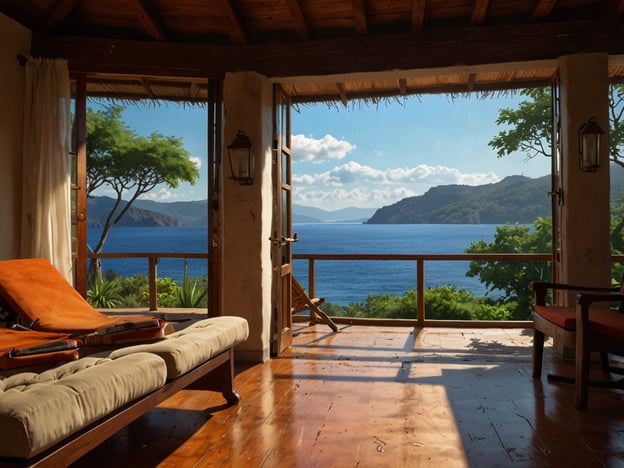 Auf dem Bild ist eine wunderschöne Aussicht von einem Innenraum, vermutlich einem Ferienhaus oder einer Hütte, zu sehen. Durch die offenen Türen blickt man auf ein malerisches Meer und eine hügelige Küstenlandschaft.
Wenn du die Isla de Los Brujos besuchst, kannst du eine zauberhafte Natur erleben. Diese kleine Insel, die oft als geheimnisvoll beschrieben wird, liegt in einem ruhigen Teil des Pazifischen Ozeans und ist bekannt für ihre unberührten Strände und klaren Gewässer.
Die Umgebung bietet viele Möglichkeiten zum Schnorcheln und Tauchen, um die farbenfrohe Unterwasserwelt zu erkunden. Außerdem gibt es Wanderwege, die durch die üppige Vegetation führen, und du kannst viele einheimische Tierarten beobachten. Die Mattigkeit und Privatsphäre der Insel machen sie zu einem idealen Ort zum Entspannen und Erholen.
