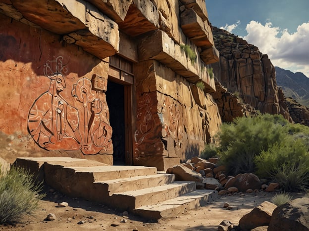 Auf dem Bild ist eine beeindruckende Felswand mit eingravierten und bemalten Figuren zu sehen, die sich um einen Eingang einer Höhle oder eines Tempels gruppieren. Diese Wandmalereien zeigen möglicherweise Szenen aus einer früheren Kultur und bieten einen faszinierenden Einblick in die Geschichte der Region.**Ein Besuch in El Jalacate: Tipps für Entdecker**1. **Erforschen Sie die Kunstwerke**: Nehmen Sie sich Zeit, um die Details der Felsmalereien zu betrachten. Sie erzählen Geschichten und spiegeln das Leben der Ureinwohner wider.2. **Führungen**: Überlegen Sie, an einer geführten Tour teilzunehmen. Ein ortskundiger Führer kann Ihnen wertvolle Informationen über die historische und kulturelle Bedeutung des Ortes geben.3. **Ausrüstung**: Tragen Sie bequeme Schuhe und bringen Sie Wasser mit, da das Gelände gelegentlich herausfordernd sein kann.4. **Fotografie**: Halten Sie die Schönheit des Ortes mit Ihrer Kamera fest. Achten Sie jedoch darauf, respektvoll mit der Umgebung umzugehen und keine Schäden zu verursachen.5. **Kultureller Respekt**: Erinnern Sie sich daran, dass dies ein historischer Ort ist. Verhalten Sie sich respektvoll und schützen Sie die Kunstwerke für zukünftige Generationen.Genießen Sie Ihren Besuch in El Jalacate!