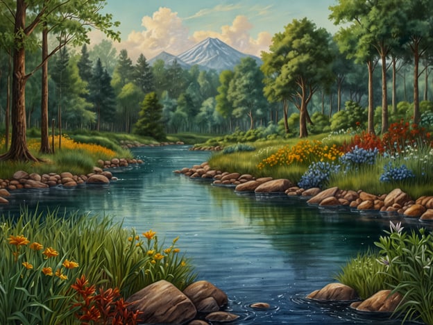 Das Bild zeigt eine friedliche Flusslandschaft mit üppigem Grün, bunten Blumen und einem Berg im Hintergrund. Diese Szenerie spiegelt die ökologische Bedeutung des Río Indio Maíz wider.Der Río Indio Maíz ist ein wichtiges Ökosystem, das eine Vielzahl von Lebensräumen unterstützt. Die Artenvielfalt in dieser Region ist hoch und umfasst viele endemische Pflanzen- und Tierarten. Der Fluss und seine Umgebung sind entscheidend für die ökologische Gesundheit, da sie Wasserressourcen bereitstellen, Lebensräume für zahlreiche Tierarten bieten und zur Regulierung des lokalen Klimas beitragen.Darüber hinaus spielt die Region eine wichtige Rolle im Wasserhaushalt und schützt gegen Erosion, während sie gleichzeitig ein wichtiges Habitat für wildlife und eine Quelle für lokale Gemeinschaften zur nachhaltigen Nutzung darstellt. Dies macht den Río Indio Maíz zu einem unerlässlichen Teil des ökologischen Gleichgewichts in der Region.