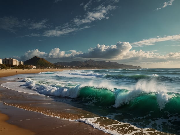 Auf dem Bild sieht man eine malerische Küstenlandschaft mit kräftigen, grünen Wellen, die an den Strand rollen. Die Umgebung deutet auf potenzielle Surfspots hin, die aufgrund der Wellenbedingungen und der Landschaft interessant sein könnten.
Ein bekannter Surfspot in der Nähe könnte zum Beispiel **Zurriola Beach** in San Sebastián sein. Dieser Strand ist bekannt für seine starken Wellen, die sowohl für Anfänger als auch für Fortgeschrittene geeignet sind.
Ein weiterer Spot könnte **La Concha** sein, wo die Wellen etwas sanfter sind und sich gut für weniger erfahrene Surfer eignen.
Je nach region, in der das Bild aufgenommen wurde, könnten auch andere Orte wie **Playa de Fuerteventura** oder **El Médano** auf Teneriffa betrachtet werden, die perfekte Bedingungen für Surfer bieten.
Insgesamt ist die Kombination aus Wellen, Himmel und Strand ein ideales Umfeld für Wassersportler und Strandliebhaber.