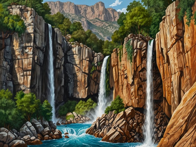 Auf dem Bild ist eine malerische Landschaft mit mehreren Wasserfällen zu sehen, die in ein glitzerndes, blaues Wasserbecken stürzen. Rund um die Wasserfälle erstrecken sich Felsen und üppige Vegetation.Aktivitäten rund um den Salto Estanzuela könnten Folgendes umfassen:1. **Wanderungen**: Erkundung der malerischen Wanderwege in der Umgebung, die verschiedene Aussichtspunkte bieten.2. **Schwimmen**: Das erfrischende Wasser direkt unter den Wasserfällen lädt zum Schwimmen ein.3. **Fotografie**: Die beeindruckende Landschaft bietet zahlreiche Möglichkeiten für wunderschöne Fotos.4. **Picknick**: Entspannen und ein Picknick in der Natur genießen, während man die Aussicht bewundert.5. **Vogelbeobachtung**: Die Gegend ist möglicherweise Heimat für verschiedene Vogelarten, die man beobachten kann.Diese Aktivitäten bieten die Möglichkeit, die natürliche Schönheit des Salto Estanzuela in vollen Zügen zu genießen.