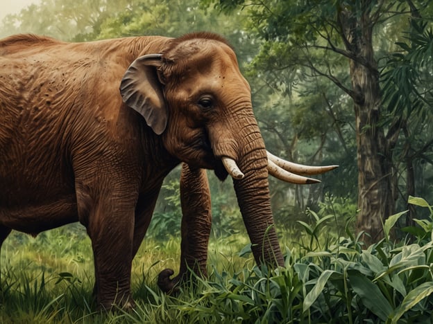 Auf dem Bild ist ein Elefant zu sehen, der in einer üppigen, grünen Umgebung steht. Dieses Tier spielt eine wichtige Rolle im Naturschutz und ist symbolisch für die Bedeutung von Artenvielfalt in unseren Ökosystemen. Elefanten tragen zur Pflege ihrer Lebensräume bei, indem sie Pflanzen fressen und somit die Vegetation regulieren, was anderen Arten zugutekommt.Nachhaltigkeit ist entscheidend, um solche majestätischen Tiere und ihre Lebensräume zu schützen. Der Schutz von Wäldern und die Bekämpfung von Wilderei sind wesentliche Maßnahmen, um die Lebensqualität sowohl der Elefanten als auch anderer Tierarten zu sichern. Indem wir uns für den Naturschutz einsetzen, tragen wir dazu bei, ein ökologisches Gleichgewicht zu erhalten und zukünftigen Generationen eine intakte Natur zu hinterlassen.