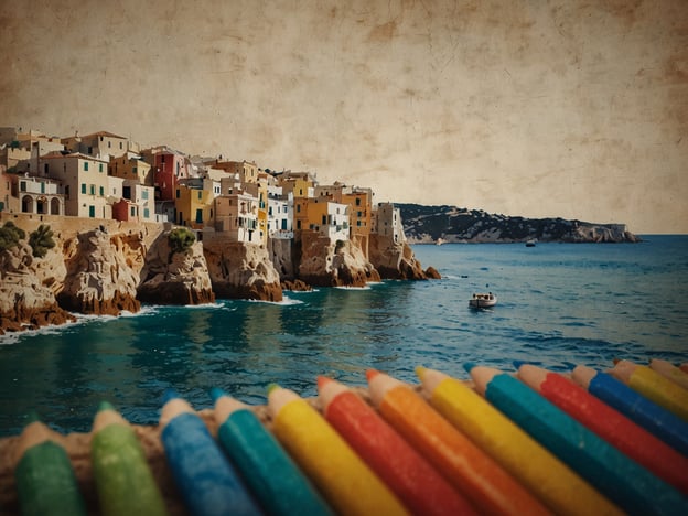 Auf dem Bild sind bunte Kreide und eine malerische Küstenlandschaft zu sehen, die die bunten Häuser von Monopoli zeigt. Hier sind einige Tipps für einen unvergesslichen Aufenthalt in Monopoli:1. **Erkunde die Altstadt**: Schlendere durch die engen Gassen der Altstadt, wo du historische Gebäude, charmante Plätze und interessante Geschäfte findest.2. **Besuche die Strände**: Monopoli bietet viele wunderschöne Strände. Verbringe einen Tag am Sandstrand oder genieße das kristallklare Wasser.3. **Probiere die lokale Küche**: Genieße frische Meeresfrüchte in einem der lokalen Restaurants und koste die traditionelle apulische Küche.4. **Mache eine Bootstour**: Erkunde die Küste von Monopoli mit einem Boot und entdecke versteckte Buchten und Strände.5. **Besuche das Castello di Carlo V**: Dieses historische Schloss bietet faszinierende Einblicke in die Geschichte der Region und herrliche Ausblicke auf die Stadt.6. **Genieße den Sonnenuntergang**: Die Küste von Monopoli ist bekannt für atemberaubende Sonnenuntergänge. Finde einen schönen Platz, um diesen Anblick zu genießen.Mit diesen Tipps wirst du sicher einen unvergesslichen Aufenthalt in Monopoli haben!