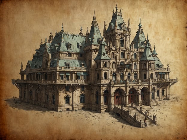 Auf dem Bild ist ein beeindruckendes, historisch anmutendes Gebäude mit vielen Türmen und einer aufwendigen Fassade zu sehen. Die Architektur scheint einen romantischen oder viktorianischen Einfluss zu haben, mit einem Dach, das aus blauen Ziegeln besteht, und zahlreichen Fenstern.**Praktische Informationen für einen Besuch:**1. **Öffnungszeiten**: Informiere dich im Voraus über die Öffnungszeiten des Gebäudes, da diese je nach Saison variieren können.2. **Eintrittspreise**: Überprüfe, ob ein Eintrittspreis erforderlich ist und ob es spezielle Tarife für Kinder, Senioren oder Gruppen gibt.3. **Anfahrt**: Plane deine Anreise mit öffentlichen Verkehrsmitteln oder merke dir die Parkmöglichkeiten in der Nähe des Gebäudes, falls du mit dem Auto kommst.4. **Führungen**: Prüfe, ob geführte Touren angeboten werden, da dies eine informative Möglichkeit ist, mehr über die Geschichte und Architektur des Gebäudes zu erfahren.5. **Zugänglichkeit**: Informiere dich darüber, ob das Gebäude barrierefrei ist, falls du besondere Bedürfnisse hast.6. **Fotografieren**: Kläre, ob Fotografieren im Inneren erlaubt ist, und respektiere eventuelle Einschränkungen.Viel Spaß bei deinem Besuch!