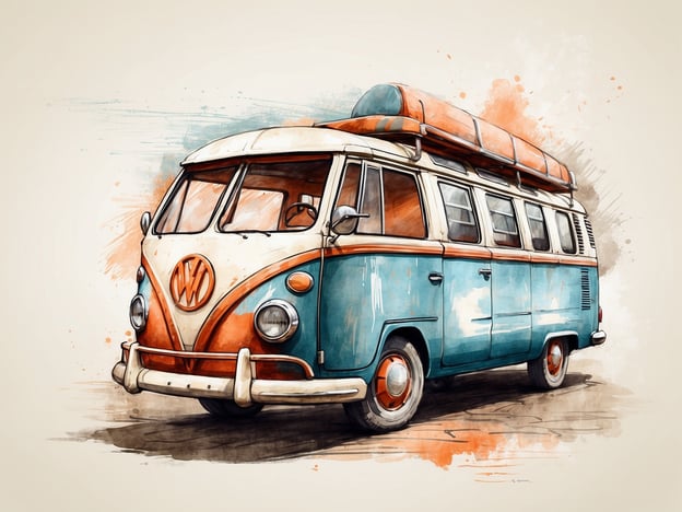 Auf dem Bild ist ein VW Bulli zu sehen, der in einem nostalgischen Stil gestaltet ist. Der VW Bulli hat heute eine große Bedeutung als Symbol für Freiheit und Abenteuer, besonders im Kontext des Reisens und Camper Lebens.Im Vergleich zur Burgruine Neurathen, die als historische Stätte in der sächsischen Schweiz bekannt ist, zeigt der Bulli auch den Wert von Kultur und Geschichte in der modernen Welt. Beide repräsentieren Erlebnisse und Erinnerungen – die Burgruine steht für die Geschichte und die Verbindung zur Vergangenheit, während der Bulli für die Erkundung und das Abenteuer in der Gegenwart steht. Sie spiegeln unterschiedliche Aspekte des menschlichen Erbes wider: das Festhalten an der Vergangenheit und die Freude am Reisen.