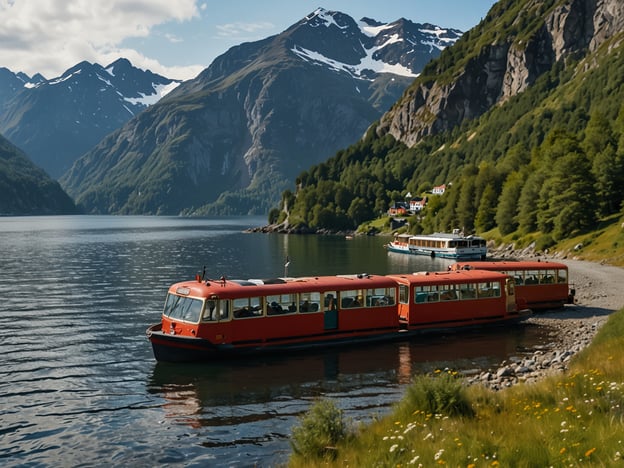 Auf dem Bild ist ein malerischer Fjord zu sehen, umgeben von majestätischen Bergen und einer ruhigen Wasseroberfläche. Es sind mehrere Boote zu sehen, darunter ein rotes Boot, das an einem Steg liegt. Diese Kulisse eignet sich hervorragend für einen Besuch in einem Fjordgebiet.Für den perfekten Fjord-Besuch empfehle ich:1. **Die beste Reisezeit**: Frühling oder Sommer sind ideal, da das Wetter mild ist und die Landschaft in voller Blüte steht.2. **Aktivitäten**: Nutzen Sie die Möglichkeit zum Wandern in den Bergen oder machen Sie eine Bootstour, um die spektakulären Landschaften vom Wasser aus zu erleben.3. **Unterkunft**: Suchen Sie nach Fjord-Hotels oder gemütlichen Ferienhäusern, die oft einen direkten Blick auf das Wasser bieten.4. **Essen**: Probieren Sie lokale Spezialitäten wie frischen Fisch und Meeresfrüchte in einem der Restaurants in der Umgebung.5. **Transport**: Planen Sie Ihre Anreise gut, da viele Fjorde nur schwer zugänglich sind. Eine Anreise mit dem Auto oder die Nutzung öffentlicher Verkehrsmittel wie Fähren kann sehr lohnenswert sein.6. **Naturschutz**: Achten Sie darauf, die Natur zu respektieren und keine Abfälle zu hinterlassen, damit die Schönheit der Fjorde auch für zukünftige Generationen erhalten bleibt.Genießen Sie Ihren Besuch!