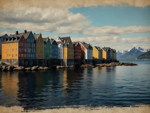 Auf dem Bild sind bunt bemalte Häuser zu sehen, die entlang einer Wasserfront stehen. Diese Gebäude sind typisches Merkmal von Ålesund, einer malerischen Stadt in Norwegen.**Praktische Tipps für deinen Besuch in Ålesund:**1. **Spaziergang durch die Stadt:** Erkunde die historische Architektur und die bunten Häuser im Jugendstil, die das Stadtbild prägen.2. **Fjellstua-Aussichtspunkt:** Besteige den Hügel Fjellstua, um eine spektakuläre Aussicht auf die Stadt und die umliegenden Fjorde zu genießen.3. **Aquarium und Naturerlebnisse:** Besuche das Atlantikpark-Aquarium, um mehr über die Meeresfauna der Region zu erfahren.4. **Bootstouren:** Nutze die Gelegenheit, an einer Bootstour teilzunehmen, um die beeindruckende Küstenlandschaft und die umliegenden Inseln zu erkunden.5. **Lokale Küche:** Probiere die regionalen Spezialitäten, wie frische Meeresfrüchte in einem der vielen Restaurants.6. **Wanderungen:** Informiere dich über die zahlreichen Wanderwege in der Umgebung, die dir einen einzigartigen Blick auf die Natur bieten.Viel Spaß in Ålesund!