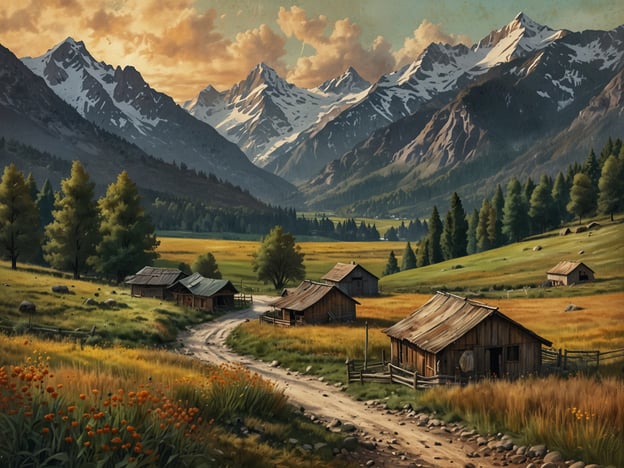 Auf dem Bild sind wunderschöne, ländliche Landschaften mit majestätischen Bergen im Hintergrund zu sehen. Diese Szenerie erinnert an die malerische Umgebung von Røros, einer historischen Stadt in Norwegen. Dort können Besucher verschiedene Aktivitäten und Erlebnisse genießen.In Røros gibt es zahlreiche Wanderwege, die durch beeindruckende Natur führen. Man kann die atemberaubende Fjelllandschaft erkunden und die frische, klare Luft genießen. Im Winter bieten sich Möglichkeiten für Skifahren und Snowboarden in den umliegenden Gebirgen.Außerdem ist Røros für seine goldene Bergbaugeschichte bekannt. Besucher können die gut erhaltenen Holzhäuser und das UNESCO-Weltkulturerbe erkunden, das die Kultur und Geschichte des Bergbaus zelebriert. Die örtlichen Märkte und Handwerksläden sind ebenfalls einen Besuch wert, um regionale Produkte und Kunsthandwerk zu entdecken.Die friedliche Landschaft, wie sie auf dem Bild dargestellt ist, lädt zu Aktivitäten im Freien ein, und die einzigartige Architektur von Røros ist ein perfekter Hintergrund für fotografische Erinnerungen.