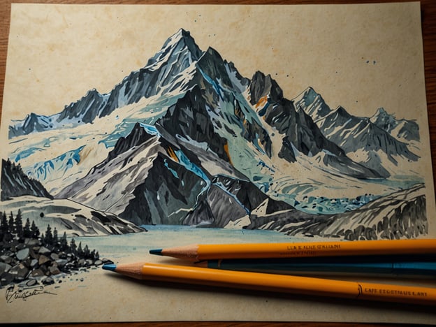 Auf dem Bild ist eine malerische Darstellung von Bergen und einem Gewässer zu sehen, die teilweise schneebedeckt sind. Diese Landschaft vermittelt ein Gefühl von Erhabenheit und natürlicher Schönheit, was stark mit den Themen Nachhaltigkeit und Naturschutz verbunden ist.Solche Darstellungen können uns daran erinnern, wie wichtig es ist, unsere natürlichen Ressourcen zu schützen und die Schönheit der Natur zu bewahren. Eine intakte Umwelt fördert nicht nur die Artenvielfalt, sondern auch unser Wohlbefinden. Der Schutz solcher Landschaften ist entscheidend, um künftigen Generationen die Möglichkeit zu geben, die Wunder der Natur zu erleben.
