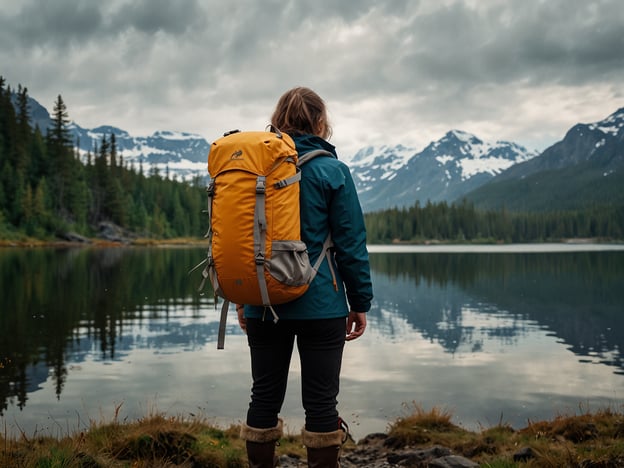 Auf dem Bild ist eine Frau zu sehen, die vor einem malerischen See steht, umgeben von Bergen und Wäldern. Sie trägt einen Rucksack und ist in Outdoor-Kleidung gekleidet, was darauf hindeutet, dass sie unterwegs ist, möglicherweise beim Wandern oder Erkunden der Natur.Hier sind einige Tipps für einen Besuch im Dovrefjell-Sunndalsfjella Nationalpark:1. **Wanderwege**: Informiere dich über die verschiedenen Wanderwege im Park. Es gibt Routen für Anfänger sowie anspruchsvollere Strecken für erfahrene Wanderer.2. **Ausrüstung**: Gute Wanderschuhe sind ein Muss. Nimm auch wetterfeste Kleidung und genügend Wasser mit.3. **Wildtiere**: Halte Ausschau nach Wildtieren, wie den berühmten Moschusochsen. Sei ruhig und respektvoll, um die Tiere nicht zu stören.4. **Karten und Navigation**: Stelle sicher, dass du eine aktuelle Karte des Parks hast oder eine GPS-App nutzt, um dich im Gelände zurechtzufinden.5. **Camping**: Wenn du im Park campen möchtest, informiere dich im Voraus über die Campingplätze und eventuelle Reservierungen.6. **Sicherheit**: Informiere jemanden über deine Pläne, insbesondere wenn du alleine wanderst. Achte auf das Wetter und sei auf Änderungen vorbereitet.7. **Müllentsorgung**: Hinterlasse keinen Müll und respektiere die Natur, um die Schönheit des Parks für zukünftige Besucher zu bewahren.Viel Spaß beim Erkunden!