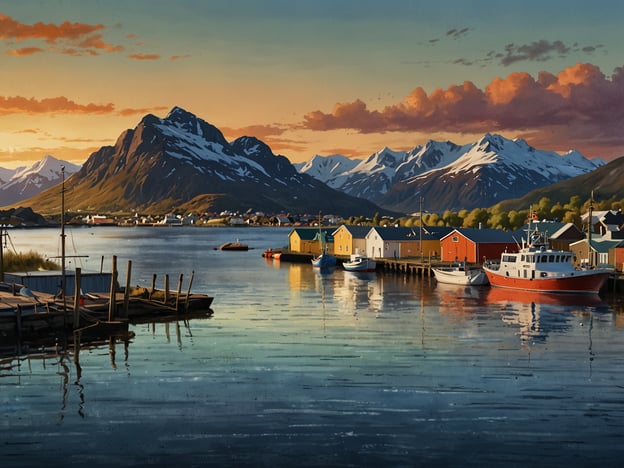 Auf dem Bild ist eine malerische Küstenlandschaft mit einem Hafen zu sehen, umgeben von majestätischen Bergen und bunten Booten. Der Sonnenuntergang sorgt für eine bezaubernde Lichtstimmung, die die Schönheit der Natur unterstreicht.**Warum Bodø der perfekte Startpunkt für ein Lofoten-Abenteuer ist:**1. **Zentrale Lage**: Bodø liegt ideal, um die Lofoten-Inseln schnell und unkompliziert zu erreichen. Fährverbindungen und reguläre Flugverbindungen machen die Anreise einfach.2. **Vielfältige Aktivitäten**: Von Bodø aus können Besucher eine Vielzahl von Aktivitäten planen, wie Wandern, Angeln oder Bootsfahrten, um die beeindruckenden Landschaften der Lofoten zu erkunden.3. **Natur pur**: Die atemberaubende Umgebung von Bodø mit Bergen, Fjorden und dem offenen Meer bietet die perfekte Kulisse für Abenteuer in der Natur.4. **Kulturelle Erlebnisse**: Bodø hat auch kulturell einiges zu bieten, mit Museen, Restaurants und lokalen Märkten, die die norwegische Kultur näherbringen.Insgesamt ist Bodø nicht nur ein schöner Ort, sondern auch der ideale Ausgangspunkt, um die beeindruckenden Lofoten zu erleben.