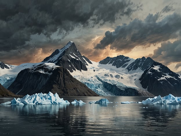 Auf dem Bild ist eine beeindruckende Landschaft zu sehen, die wahrscheinlich den Øksfjord-Gletscher in Norwegen darstellt. Dieser Gletscher hat eine faszinierende Geschichte, die stark mit der geologischen Entwicklung der Region verbunden ist.Der Øksfjord-Gletscher gehört zu den Gletschern des norwegischen Küstengebirges und ist ein Überbleibsel der letzten Eiszeit, die vor etwa 10.000 bis 12.000 Jahren zu Ende ging. Während dieser Zeit bedeckte eine riesige Eisschicht große Teile Skandinaviens. Als das Klima sich erwärmte, begann das Eis zu schmelzen und formte die tiefen Fjorde und Berge, die wir heute sehen.Die Gletscherbildung im Øksfjord und in seinem Umfeld ist das Ergebnis von wiederholten Kaltzeiten und warmen Perioden. Heutzutage ist der Gletscher wichtig für das lokale Ökosystem und zieht viele Besucher an, die die atemberaubende Naturkulisse bewundern möchten. Die beeindruckenden Eisformationen und die majestätischen Berge zeigen die ständige Veränderung der Landschaft durch klimatische Einflüsse.In den letzten Jahren hat der Øksfjord-Gletscher ebenso wie viele andere Gletscher weltweit unter den Folgen des Klimawandels gelitten, was zu einem rapiden Schrumpfen seiner Masse führt.