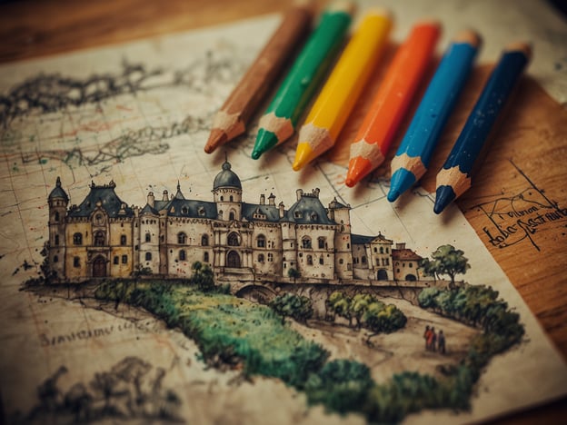 Auf dem Bild ist eine schöne Zeichnung eines Schlosses auf Papier zu sehen, umgeben von bunten Buntstiften. Dies könnte eine künstlerische Inspiration für einen bevorstehenden Urlaub darstellen.Hier sind einige Tipps für einen gelungenen Billigurlaub:1. **Frühzeitige Buchung**: Plane deine Reise im Voraus, um von günstigen Preisen zu profitieren.2. **Reise außerhalb der Hauptsaison**: Vermeide die Schulferien und Feiertage, um günstigere Unterkünfte und Flüge zu finden.3. **Übernachtung in Hostels oder Ferienwohnungen**: Nutze Plattformen wie Airbnb oder Buchungsseiten für Hostels, die oft günstiger sind als Hotels.4. **Öffentliche Verkehrsmittel nutzen**: Statt Taxis zu nehmen, nutze Busse oder U-Bahnen, um Kosten zu sparen.5. **Essen wie die Einheimischen**: Probiere lokale Lebensmittelmärkte oder Straßenstände, um leckere und preiswerte Mahlzeiten zu genießen.6. **Kostenlose Aktivitäten**: Informiere dich über kostenlose Sehenswürdigkeiten und Veranstaltungen in der Region.7. **Reisegruppen oder Bundles**: Manchmal gibt es Gruppenreisen oder Paketangebote, die Kosten sparen können.Nutze diese Tipps, um das Beste aus deinem Billigurlaub zu machen!