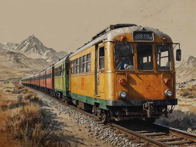 Auf dem Bild ist ein farbenfroher Zug zu sehen, der durch eine bergige Landschaft fährt. Der Zug hat mehrere Waggons in verschiedenen Farben und ist auf einer Schotterstrecke unterwegs. Um sich auf einen Umzug vorzubereiten, können folgende praktische Tipps hilfreich sein:1. **Planung der Transportmittel**: Überlegen Sie frühzeitig, wie Sie Ihre Möbel und persönlichen Gegenstände transportieren werden. In diesem Fall könnte ein Zug für längere Strecken eine umweltfreundliche Option sein.2. **Überprüfung von Reiserouten**: Informieren Sie sich über die Zugverbindungen und Fahrpläne, um sicherzustellen, dass Sie rechtzeitig an Ihrem neuen Wohnort ankommen.3. **Verpackung**: Nutzen Sie stabile Verpackungsmaterialien, um Ihre Gegenstände während des Transports zu schützen.4. **Umzugsdienste**: Ziehen Sie in Betracht, Umzugsunternehmen zu beauftragen, die möglicherweise auch den Transport mit Zug koordinieren können.Diese Tipps helfen, den Umzug zu organisieren und stressfreier zu gestalten.