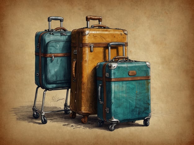 Auf dem Bild sind drei Gepäckstücke zu sehen, die künstlerisch dargestellt sind. Gepäckstücke können in bestimmten Kontexten, wie zum Beispiel am Flughafen, ein gewisses Risiko darstellen.Ein wissenschaftlicher Aspekt dabei sind die potenziellen Gefahren, die von ungesicherten oder verlassenen Gepäckstücken ausgehen können. Diese Gefahren können folgende Punkte umfassen:1. **Sicherheitsrisiken**: Verlassene Gepäckstücke können Verdacht auf Bomben oder andere gefährliche Materialien erregen. Sicherheitsbehörden sind ausgebildet, solche Situationen zu erkennen und zu bewerten, da explosivstoffhaltige Gegenstände in Gepäckstücken versteckt werden können.2. **Bakterien und Keime**: Gepäck kann auch ein Übertragungsweg für Krankheitserreger sein. Untersuchungen zeigen, dass Oberflächen von Gepäckstücken, die in öffentlichen Verkehrsmitteln und Flughäfen verwendet werden, mit Bakterien und Viren kontaminiert sein können. Materialien wie Leder und Kunststoff sind oft wenig hygienisch.3. **Diebstahl und Verlust**: Gepäckstücke sind auch Ziel von Diebstahl oder Verlust. Studien belegen, dass ein erheblicher Prozentsatz der Reisenden irgendwann mit vermisstem Gepäck konfrontiert wird, was zu emotionalem Stress und finanziellen Verlusten führen kann.Diese Risiken machen es wichtig, beim Umgang mit Gepäck stets wachsam zu sein.