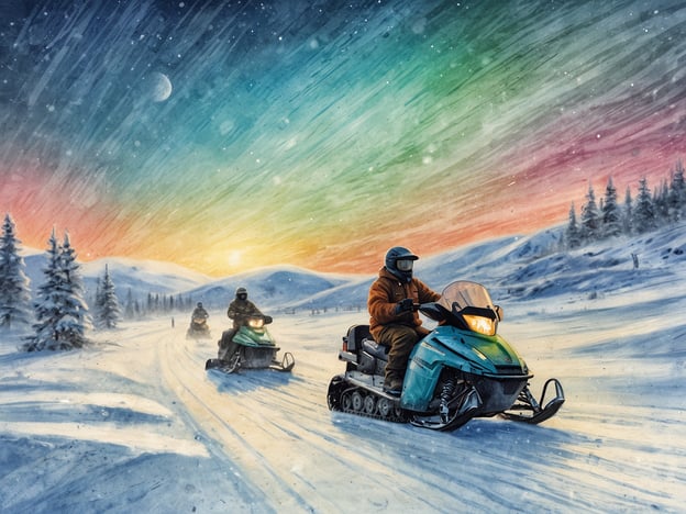 Entdecke Lapplands Magie: Abenteuer mit Schneemobilen und Nordlichtern