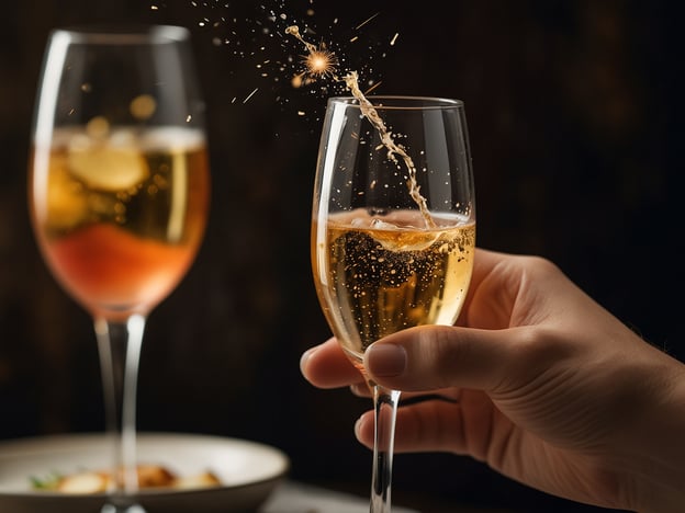 Auf dem Bild sind zwei Sektgläser zu sehen, wobei das eine Glas von einer Hand gehalten wird und der Sekt sprudelt.Hier sind einige Tipps für den perfekten Silvesterabend:1. **Einladungen rechtzeitig versenden**: Lade deine Freunde und Familie frühzeitig ein, damit alle Zeit haben, sich vorzubereiten.2. **Festliche Dekoration**: Sorge für eine festliche Atmosphäre mit Lichtern, Girlanden und einigen Silvester-Dekorationen.3. **Leckere Speisen**: Bereite ein Buffet mit verschiedenen Snacks, Fingerfood und vielleicht auch einem Hauptgericht vor.4. **Getränke bereitstellen**: Stelle eine Auswahl an Getränken bereit – von alkoholfreien bis zu prickelnden Getränken wie Sekt.5. **Unterhaltung planen**: Organisiere Spiele oder Karaoke, um die Stimmung aufzulockern.6. **Countdown nicht vergessen**: Plane einen besonderen Moment für den Countdown zum neuen Jahr mit Zuschauen auf einen Fernseher oder eine Lichtershow.7. **Sicherheitsvorkehrungen**: Achte darauf, dass alle sicher nach Hause kommen, besonders wenn Alkohol im Spiel ist.Mit diesen Tipps wird dein Silvesterabend sicher unvergesslich!