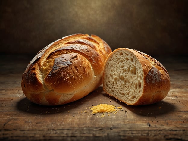 Auf dem Bild ist ein frisch gebackenes Brot zu sehen, das an französische Traditionen erinnert. In Frankreich spielt Brot, insbesondere das Baguette, eine zentrale Rolle in der Kultur und der täglichen Ernährung. Die goldbraune Kruste und die luftige Innenseite des Brotes symbolisieren handwerkliches Können und die Liebe zur Backkunst, die in vielen französischen Bäckereien praktiziert wird.Traditionell wird Brot in Frankreich oft zu jeder Mahlzeit serviert, sei es zum Frühstück mit Marmelade, zum Mittagessen oder beim Abendessen als Beilage. Außerdem ist Brot ein wichtiger Bestandteil des französischen Lebensstils, oft genossen mit Käse oder Entrées. Die handwerkliche Herstellung von Brot ist ein Zeichen für Qualität und Tradition, die in der französischen Gastronomie hochgeschätzt werden.