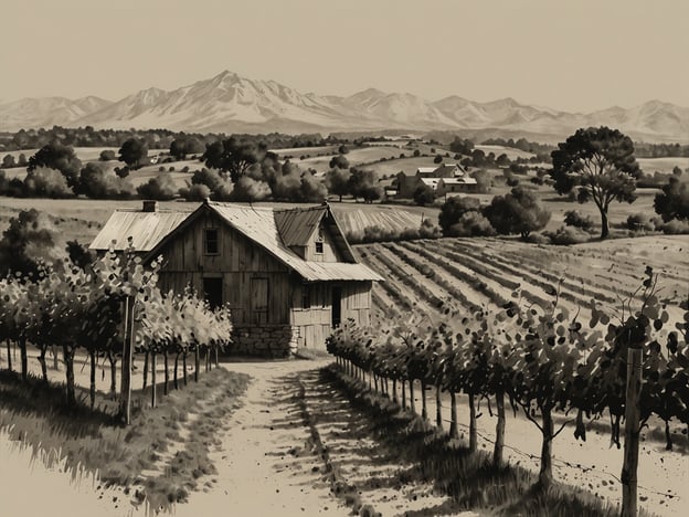 Auf dem Bild ist eine ländliche Szene zu sehen, die ein altes Holzhaus, Weinreben und eine malerische Landschaft mit Bergen im Hintergrund zeigt.
Hier sind einige Reisetipps für deinen Aufenthalt in einer ähnlichen Umgebung:
1. **Weinproben**: Besuche lokale Weinkellereien und nimm an Weinproben teil. Viele Weingüter bieten Führungen an, bei denen du mehr über die Weinproduktion lernen kannst.
2. **Naturwanderungen**: Nutze die Gelegenheit, die Natur zu erkunden. Suche nach Wanderwegen in der Umgebung, um die schöne Landschaft und die Bergblicke zu genießen.
3. **Lokale Küche**: Probiere regionale Spezialitäten in örtlichen Restaurants oder auf Bauernmärkten. Oft haben die Regionen kulinarische Besonderheiten, die man unbedingt testen sollte.
4. **Fotografie**: Vergiss nicht, deinen Fotoapparat mitzunehmen! Die schönen Landschaften und das ländliche Flair sind ideale Motive.
5. **Entspannung**: Genieße die ruhige Atmosphäre und nimm dir Zeit, um dich zu entspannen – vielleicht bei einem Picknick in den Weinbergen.
Diese Aktivitäten können dazu beitragen, deinen Aufenthalt unvergesslich zu machen!