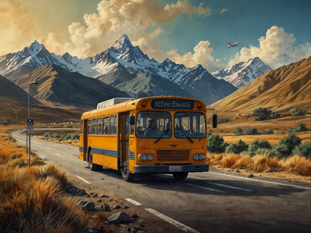 Auf dem Bild ist ein gelber Bus zu sehen, der auf einer Straße in einer bergigen Landschaft fährt. Die beeindruckenden Berge im Hintergrund vermitteln ein Gefühl von Abenteuer und Freiheit.**Anreise:** Der beste Weg, diesen Ort zu erreichen, könnte mit dem Auto oder Bus direkt über die malerischen Straßen sein, die durch diese beeindruckende Landschaft führen.**Beste Reisezeit:** Die ideale Reisezeit wäre wahrscheinlich im Frühling oder Herbst, wenn das Wetter mild ist und die Landschaft besonders schön ist. Im Sommer könnte es warmer und in den Bergen trockener sein, während der Winter die Region schwerer zugänglich macht.