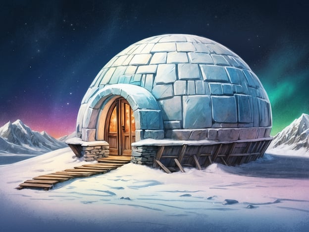 Auf dem Bild ist ein Iglu zu sehen, das in einer verschneiten Landschaft steht. In einem Iglu-Dorf könnten verschiedene Aktivitäten stattfinden, wie beispielsweise:1. **Schneeskulpturen bauen** – Die Bewohner oder Besucher könnten künstlerische Schneeskulpturen gestalten.2. **Winterwanderungen** – Man könnte die Umgebung erkunden und die winterliche Natur genießen.3. **Schlittenfahrten** – Spaßige Fahrten mit dem Schlitten auf dem Schnee könnten eine beliebte Aktivität sein.4. **Eishockey spielen** – Auf zugefrorenen Flächen könnte man ein Spiel Eishockey organisieren.5. **Feuerschale** – Gemütliche Abende um eine Feuerschale, um sich zu wärmen und Geschichten zu erzählen.Diese Aktivitäten sind typisch für ein Iglu-Dorf in einer kalten, winterlichen Umgebung.