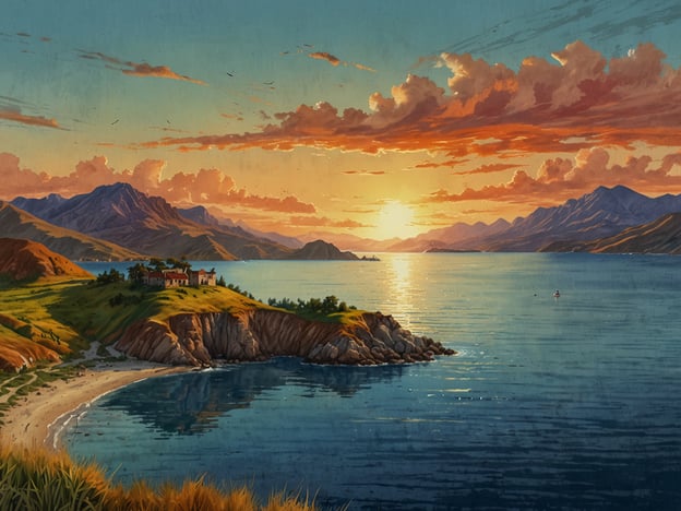 Auf dem Bild ist eine malerische Landschaft mit einem ruhigen Gewässer, umgeben von Bergen und einer warmen, beeindruckenden Abenddämmerung zu sehen. Diese Szenerie könnte gut zur Isla del Sol passen, einer wunderschönen Insel im Titicacasee, die für ihre atemberaubenden Landschaften und kulturelle Bedeutung bekannt ist.Wenn du die Isla del Sol besuchen möchtest, empfehle ich dir, die folgenden Aktivitäten in Betracht zu ziehen:1. **Wanderungen:** Erkunde die zahlreichen Wanderwege auf der Insel, die dir unglaubliche Ausblicke auf den Titicacasee und die umliegenden Berge bieten.2. **Besuch von Inka-Ruinen:** Die Insel ist reich an Geschichte. Besuche die Ruinen von Pilkokaina und die heiligen Stätten der Inka, die beeindruckende Einblicke in die Kultur der Ureinwohner bieten.3. **Kulturelle Begegnungen:** Nehme an einem lokalen Fest oder einem Workshop teil, um mehr über die Traditionen und das Handwerk der indigenen Bevölkerung zu erfahren.4. **Sonnenuntergänge genießen:** Verpasse nicht die wunderschönen Sonnenuntergänge, die die Landschaft in eine spektakuläre Farbpalette tauchen.5. **Bootstouren:** Mache eine Bootstour um die Insel oder zum Nachbarort Copacabana, um die Umgebung aus einer neuen Perspektive zu erleben.Die Isla del Sol ist ein wahrhaft magischer Ort, der eine unvergessliche Reiseerfahrung bietet!
