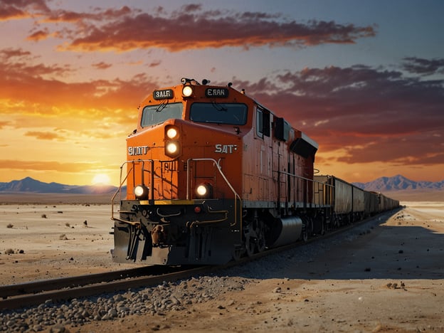 Das Bild zeigt eine orangefarbene Lokomotive, die in der weiten, kargen Landschaft von Uyuni, Bolivien, fährt. Diese Region ist bekannt für ihre beeindruckenden Highlights und Aktivitäten.In Uyuni kann man die berühmten Salzwüsten erkunden, die höchsten Eisenbahnhütten der Welt besuchen und spektakuläre Sonnenuntergänge erleben. Ein beliebtes Abenteuer ist der Besuch des Salar de Uyuni, wo das Salzfeld bei Nässe wie ein riesiger Spiegel reflektiert. Zudem gibt es die Möglichkeit, die farbenfrohen Lagunen und die außergewöhnliche Tierwelt des Eduardo-Avaroa-Nationalparks zu entdecken, einschließlich Flamingos und alpiner Flora.Zusätzlich sind Touren mit dem Zug zu den verlassenen Dampflokomotiven von Uyuni eine besondere Attraktion. Diese Lokomotiven wurden einst für den Transport von Mineralien genutzt und sind heute beliebte Fotomotive in der atemberaubenden Kulisse Boliviens.