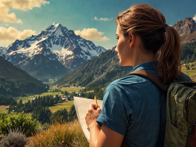 Auf dem Bild ist eine Person zu sehen, die in eine Berglandschaft schaut und dabei Notizen macht. Im Hintergrund sind majestätische Berge und eine klare, weite Aussicht zu erkennen, was auf eine schöne Naturlandschaft hindeutet.Wenn du Chacaltaya besuchen möchtest, hier sind einige praktische Tipps:1. **Höhenanpassung**: Chacaltaya liegt in großer Höhe (über 5000 Meter). Nimm dir Zeit zur Akklimatisierung, um Höhenkrankheit zu vermeiden.2. **Wetter**: Das Wetter kann schnell umschlagen. Bring wetterfeste Kleidung und Schichten mit, um auf Temperaturwechsel vorbereitet zu sein.3. **Ausrüstung**: Gute Wanderschuhe sind wichtig. Vergiss nicht, auch genügend Wasser und Snacks mitzunehmen.4. **Sonnenschutz**: In großer Höhe ist die UV-Strahlung intensiver. Benutze Sonnencreme, eine Sonnenbrille und eine Kappe oder einen Hut.5. **Fotomöglichkeiten**: Halte deine Kamera bereit! Die Landschaft bietet atemberaubende Fotomomente, besonders bei Sonnenauf- oder -untergang.6. **Guides/Führungen**: Es kann hilfreich sein, einen Führer zu engagieren, um die besten Wege und Informationen über die Region zu erhalten.Viel Spaß bei deinem Besuch in Chacaltaya!