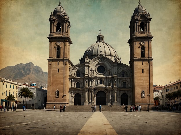 Auf dem Bild ist die Basilica de Nuestra Señora de Copacabana zu sehen, eine beeindruckende Kirche, die sich in der Stadt Copacabana in Bolivien befindet. Diese Basilika wurde im 19. Jahrhundert im neoklassizistischen Stil erbaut und ist ein bedeutendes Wallfahrtsziel für Gläubige, die der Jungfrau von Copacabana huldigen.Die Fassade der Kirche ist durch ihre symmetrische Anordnung der Türme und das große Hauptportal geprägt. Die beiden hohen Türme auf beiden Seiten des Hauptgebäudes sind mit Kuppeln versehen und verleihen der Kirche eine majestätische Erscheinung. Über dem Haupteingang befindet sich ein großes Rundfenster, das Licht in das Innere der Kirche strömen lässt.Im Hintergrund sind die beeindruckenden Anden sichtbar, die eine malerische Kulisse bieten. Diese Lage am Ufer des Titicacasees und die umgebende Landschaft tragen zur spirituellen Atmosphäre bei, die viele Besucher anzieht.Die Basilika ist nicht nur architektonisch bedeutend, sondern auch kulturell, da sie zahlreiche Feste und religiöse Zeremonien beherbergt. Sie ist ein Ort des Glaubens und der Tourismus, der Besucher aus der ganzen Welt anzieht.