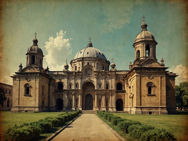 Auf dem Bild sieht man eine beeindruckende Kirche im Stil der Jesuitenarchitektur, die typisch für die Jesuitenmissionen in Südamerika und anderen Regionen ist. Der Bau zeichnet sich durch seine monumentalen Kuppeln und die verspielte barocke Fassade aus. Die symmetrische Anordnung von Türmen und Fenstern sowie die reich verzierten Elemente reflektieren den Einfluss des Jesuitenordens und deren Ziel, eine harmonische Verbindung von Kunst und Glauben zu schaffen. Die aufwändigen Details und der großzügige Querschnitt vermitteln das Gefühl von Erhabenheit und Spiritualität.Solche architektonischen Meisterwerke sind oft in Regionen zu finden, in denen die Jesuiten missioniert haben, wie in Paraguay und Brasilien, und sie sind Teil des UNESCO-Weltkulturerbes.