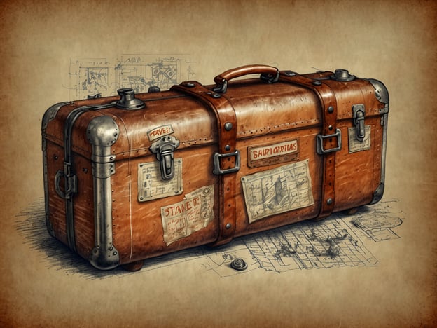 Auf dem Bild ist ein antiker Reise-Koffer zu sehen, der robust aussieht und mit verschiedenen Aufklebern und Etiketten versehen ist. Er vermittelt ein Gefühl von Nostalgie und Abenteuer.### Praktische Informationen für Reisende:1. **Kofferwahl**: Achten Sie bei der Auswahl eines Koffers darauf, dass er robust und leicht zu transportieren ist. Ein guter Koffer schützt Ihre Habseligkeiten und ist auch leicht zu tragen.2. **Reiseorganisation**: Nutzen Sie Etiketten oder Aufkleber, um Ihren Koffer zu personalisieren, was die Wiedererkennung am Gepäckband erleichtert.3. **Packtipps**: Packen Sie schwere Gegenstände unten und leichtere oben. Nutzen Sie Packwürfel, um Ordnung zu halten und den Platz effizient zu nutzen.4. **Sicherheitsüberprüfung**: Verwenden Sie ein ausgewähltes Schloss, um Ihren Koffer zusätzlich zu sichern.5. **Reisedokumente**: Bewahren Sie wichtige Dokumente (Pässe, Tickets) in einem separaten Fach oder einer Tasche auf, die leicht zugänglich ist.Dieser Koffer erinnert an vergangene Zeiten des Reisens, betont jedoch auch die Wichtigkeit einer guten Vorbereitung.