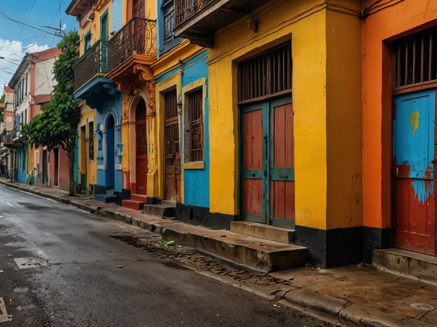 Auf dem Bild sieht man eine farbenfrohe Straßenansicht in Recife, Brasilien, mit lebhaft gestrichenen Gebäuden in verschiedenen Farben. Diese bunten Fassaden spiegeln die lebendige Kultur der Stadt wider, die für ihre Musik und Kunst bekannt ist.Recife ist berühmt für seinen Carnaval, in dem Stile wie Frevo und Maracatu eine zentrale Rolle spielen. Die Straßen werden während der Feste zu Bühnen für Tänze und Musikaufführungen. Zudem gibt es zahlreiche Kunstgalerien und Märkte, wo lokale Künstler ihre Arbeiten präsentieren. Diese kreative Atmosphäre ist in der Stadt allgegenwärtig und wird durch die auffällige Architektur und den urbanen Raum unterstrichen.