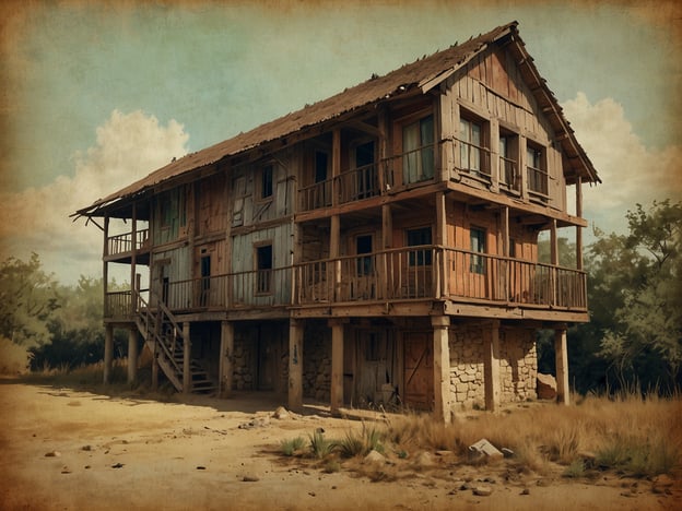 Auf dem Bild ist ein verlassenes, mehrstöckiges Gebäude zu sehen, das aus Holz und Natursteinen gebaut wurde. Der angedeutete Verfall des Hauses kann als ein Beispiel für die Herausforderungen der nachhaltigen Entwicklung betrachtet werden, insbesondere im Hinblick auf den Schutz des kulturellen Erbes.Solche Bauwerke sind oft Teil des lokalen Erbes und spiegeln die architektonische Geschichte und Tradition einer Region wider. Ihre Erhaltung ist wichtig, um kulturelle Identität zu bewahren und den Einfluss vergangener Generationen zu würdigen. Eine nachhaltige Entwicklung könnte dazu beitragen, diese Gebäude in einen revitalisierten Zustand zu bringen, indem umweltfreundliche Materialien und Techniken eingesetzt werden. Die Wiederherstellung und Pflege solcher Orte fördern nicht nur das kulturelle Erbe, sondern auch den Tourismus und die lokale Gemeinschaft.