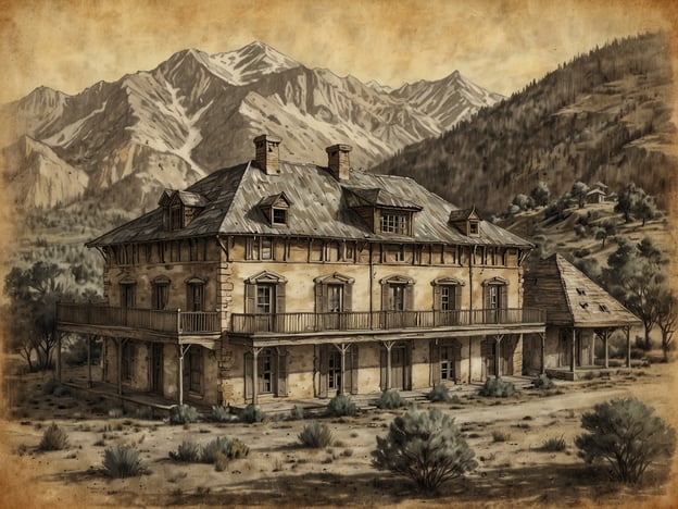 Das Bild zeigt ein historisches Gebäude, das von einer faszinierenden Landschaft umgeben ist. Die Architektur könnte an die koloniale Bauweise erinnern, die man auch in Ouro Preto findet, einer Stadt in Brasilien, die für ihre gut erhaltenen Barockbauwerke und ihren Reichtum an Geschichte bekannt ist. Ouro Preto war während des Goldrausches im 18. Jahrhundert ein geschäftiger Ort, der von der Entdeckung von Gold und anderen Mineralien profitierte.Die majestätischen Berge im Hintergrund lassen daran denken, wie die natürlichen Ressourcen dieser Region zur Entwicklung von Städten wie Ouro Preto beitrugen, die nicht nur wirtschaftlich, sondern auch kulturell bedeutend waren. Das Gebäude auf dem Bild könnte symbolisch für die vielen historischen Stätten stehen, die die architektonische und kulturelle Geschichte von Ouro Preto erzählen.