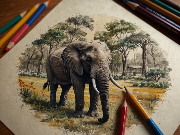 Auf dem Bild ist eine künstlerische Darstellung eines Elefanten in einer natürlichen Landschaft zu sehen. Der Elefant steht in einer grünen Umgebung mit Bäumen und Sträuchern, was auf einen Lebensraum in der Natur hinweist.In Bezug auf nachhaltigen Tourismus in Bonito könnte man sagen, dass solche Darstellungen das Bewusstsein für die lokale Tierwelt stärken. Bonito, bekannt für seine atemberaubenden natürlichen Sehenswürdigkeiten und Ökotourismus-Angebote, bietet Besuchern die Möglichkeit, die Schönheit der Natur zu erleben und sich für den Schutz der Tierwelt und der Umwelt einzusetzen. Der Fokus auf nachhaltige Praktiken hilft, die Artenvielfalt zu erhalten und die natürlichen Lebensräume zu schützen.