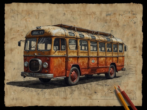Auf dem Bild ist ein alter, orangefarbener Bus zu sehen, der nostalgisch anmutet. Solche klassischen Busse können oft in touristischen Zielen verwendet werden, um den Besuchern ein besonderes Erlebnis zu bieten. Sie erinnern an frühere Reisezeiten und können Teil von Stadtrundfahrten oder Sightseeing-Touren sein.Besucher, die in solchen Bussen fahren, können sich auf eine charmante und unvergessliche Fahrt freuen, oft begleitet von interessanten Geschichten über die Umgebung und die Kultur. Diese Art von Transportmittel fördert nicht nur das Erkunden der Sehenswürdigkeiten, sondern bietet auch die Möglichkeit, mit anderen Reisenden in Kontakt zu treten und die Atmosphäre der besuchten Orte besser zu genießen.