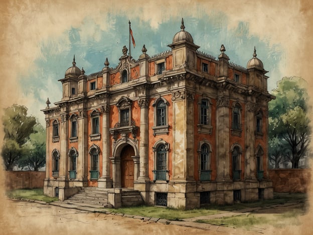 Auf dem Bild ist ein historisches Gebäude zu sehen, das wahrscheinlich aus der Zeit des Kolonialzeitalters stammt. Dieses Gebäude könnte mit der Geschichte von Pirenópolis in Brasilien verbunden sein, einer Stadt, die im 18. Jahrhundert gegründet wurde und für ihren Goldrausch bekannt ist. Die Architektur weist charakteristische Merkmale des Barock auf, mit verzierten Fenstern und statuenhaften Elementen, die typisch für die damalige Zeit sind.Pirenópolis war ein wichtiges Zentrum für den Goldabbau, und viele solcher prachtvollen Gebäude wurden während dieser Blütezeit errichtet. Heute ist die Stadt für ihre gut erhaltene koloniale Architektur und ihre kulturellen Feste bekannt, die die Geschichte und Traditionen der Region feiern.