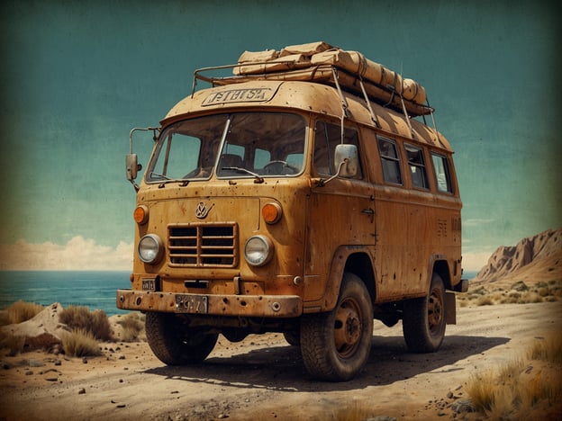 Auf dem Bild ist ein alter, rustikaler Volkswagen-Bus zu sehen, der auf einer unbefestigten Straße in einer natürlichen Landschaft steht. Diese Art von Fahrzeug, oft mit historischen Wert, kann in der Diskussion um Nachhaltigkeit als Symbol für ein einfaches, naturnahes Reisen dienen.Der Einsatz solcher Fahrzeuge fördert bewusstere Reisegewohnheiten, die den Schutz des Naturerbes unterstützen können, da sie oft in abgelegene, unberührte Gebiete führen. Es ist wichtig, die Umwelt zu respektieren, indem man auf nachhaltige Transportmittel setzt und sich um die Erhaltung der Natur kümmert. Indem wir die Schönheit der Landschaft wertschätzen, können wir auch unsere Verantwortung für den Schutz dieser Ressource betonen.