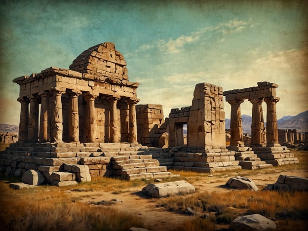 Das Bild zeigt eine antike Ruine, die an die architektonischen Stile der klassischen Zivilisationen erinnert, möglicherweise aus der Zeit der griechischen oder römischen Architektur.Historische Stätten wie diese könnten Tempel oder Heiligtümer gewesen sein, die den Göttern gewidmet waren. Sie sind Ausdruck des kulturellen und spirituellen Lebens ihrer Zeit. Ein bekanntes Beispiel für eine ähnliche Architektur ist der Tempel von Delphi in Griechenland, der ein wichtiges Orakel beherbergte und Pilger aus der ganzen Welt anzog. Diese Ruinen erzählen von der Handwerkskunst der damaligen Zeit und der Bedeutung, die solche Orte für die Gesellschaft hatten – sei es für religiöse Praktiken, Versammlungen oder als Zentrum für Handel und Wissen.Solche Stätten stehen oft für die Errungenschaften der Zivilisation, die sie erbaut hat, und bieten uns einen Einblick in die Geschichte und die Werte der Menschen, die dort lebten.