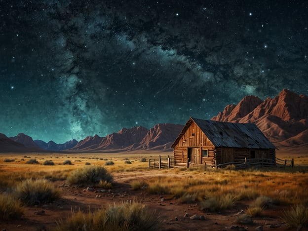 Auf dem Bild ist eine rustikale Holzhütte in einer weitläufigen Wüstenlandschaft zu sehen, umgeben von Bergen und unter einem beeindruckenden Sternenhimmel.Wenn du die Atacama-Wüste besuchst, hier einige Reisetipps:1. **Sternenhimmel beobachten**: Die Atacama gilt als einer der besten Orte der Welt für Sternenbeobachtungen. Nutze die klare Luft und die geringe Lichtverschmutzung, um den Nachthimmel zu genießen.2. **Hohe Höhenlage**: Viele Orte in der Atacama liegen in großen Höhen. Achte darauf, dich langsam an die Höhe zu gewöhnen, um Höhenkrankheit zu vermeiden.3. **Bester Reisezeit**: Die beste Zeit für einen Besuch sind die Monate von April bis Oktober, wenn das Wetter kühler und die Nächte klarer sind.4. **Erkunde die Valle de la Luna**: Diese beeindruckende Mondlandschaft ist ideal für Sonnenuntergangsbesuche und bietet spektakuläre Felsformationen.5. **Lokale Kultur**: Besuche die kleinen Dörfer wie San Pedro de Atacama, um mehr über die einheimische Kultur und Geschichte zu erfahren.6. **Trink ausreichend Wasser**: Es ist wichtig, gut hydriert zu bleiben, da die Wüste sehr trocken ist.Viel Spaß beim Entdecken der Atacama-Wüste!