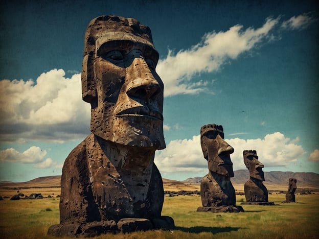 Auf dem Bild sind die berühmten Moai-Statuen der Osterinsel zu sehen. Diese monumentalen Steinskulpturen, die von den Rapa-Nui, den Ureinwohnern der Insel, erschaffen wurden, haben eine tiefe kulturelle Bedeutung.Laut den Mythen der Rapa-Nui repräsentieren die Moai die Ahnen, die über das Wohl der Gemeinschaft wachen. Es wird gesagt, dass die Statuen mit Hilfe von Magie und außergewöhnlichem Können auf die Insel transportiert wurden. Sie wurden häufig auf Ahu, den zeremoniellen Plattformen, errichtet und symbolisieren Macht und Autorität.Eine interessante Legende besagt, dass die Moai zum Himmel blicken, um ihren Schöpfer, den Gott Makemake, um Unterstützung zu bitten. Die Statuen sind nicht nur künstlerische Meisterwerke, sondern auch Zeugen einer komplexen Geschichte über Glauben, Macht und den Umgang mit Ressourcen auf der isolierten Osterinsel.