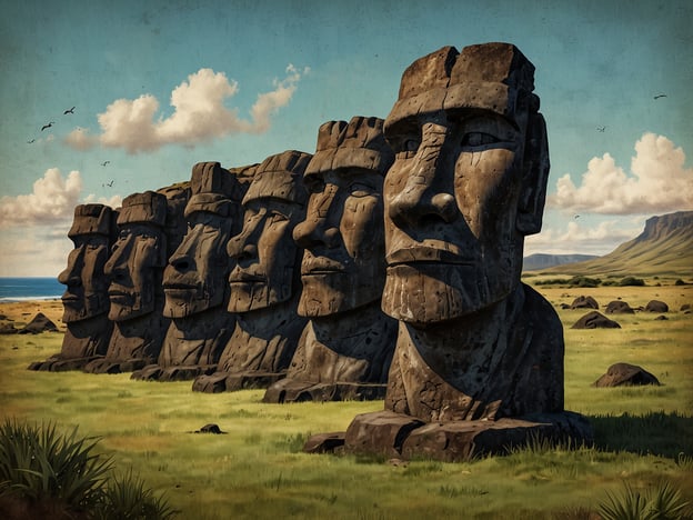 Auf dem Bild sind mehrere der ikonischen Moai-Statuen der Osterinsel zu sehen, die in einer Reihe stehen. Diese monumentalen Figuren sind nicht nur kulturelle Symbole, sondern auch bedeutende touristische Attraktionen.In Bezug auf Nachhaltigkeit und Tourismus auf der Osterinsel ist es wichtig, die empfindliche Ökologie und die kulturellen Werte der Insel zu respektieren. Der Anstieg des Tourismus hat Herausforderungen mit sich gebracht, darunter Umweltschäden und die Notwendigkeit, die lokale Bevölkerung einzubeziehen und zu unterstützen. Nachhaltige Tourismuspraktiken, wie die Begrenzung der Besucherzahlen und die Förderung umweltfreundlicher Aktivitäten, sind entscheidend, um die einzigartigen Kulturstätten und die natürliche Schönheit der Osterinsel zu bewahren.