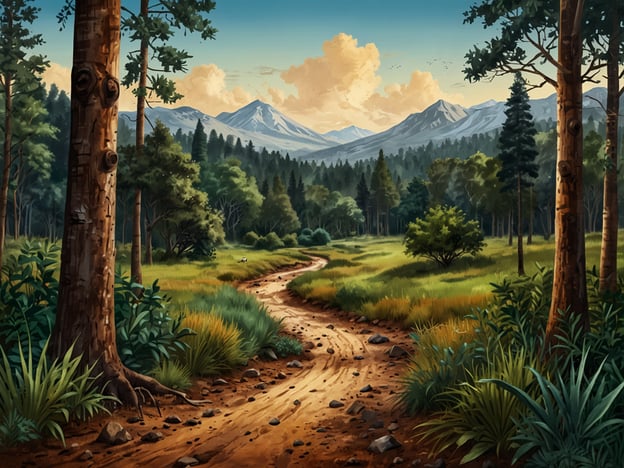 Auf dem Bild ist eine malerische Landschaft mit einem schmalen Weg zu sehen, der durch eine grüne Wiese führt, umgeben von Bäumen und Bergen im Hintergrund.Die Marmorhöhlen haben eine bedeutende Rolle für die Umwelt. Sie fördern die Biodiversität, bieten Lebensräume für zahlreiche Pflanzen- und Tierarten und tragen zur Erhaltung des Wasserspiegels bei. Zudem sind sie wichtige geologische Formationen, die helfen, unsere Erdgeschichte zu verstehen und das Gleichgewicht von Ökosystemen zu bewahren. Die Höhlen selbst können als natürliche Filter fungieren, die das Wasser reinigen und so die Wasserqualität der Umgebung verbessern.